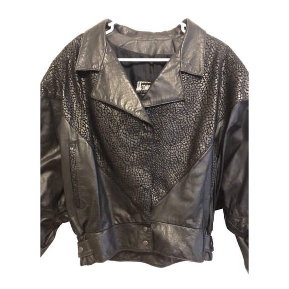 Comint Jackets & Blazers - Vintage 1980’s Black Textured Leather Jacket By Comint  Argentina Women’s Small